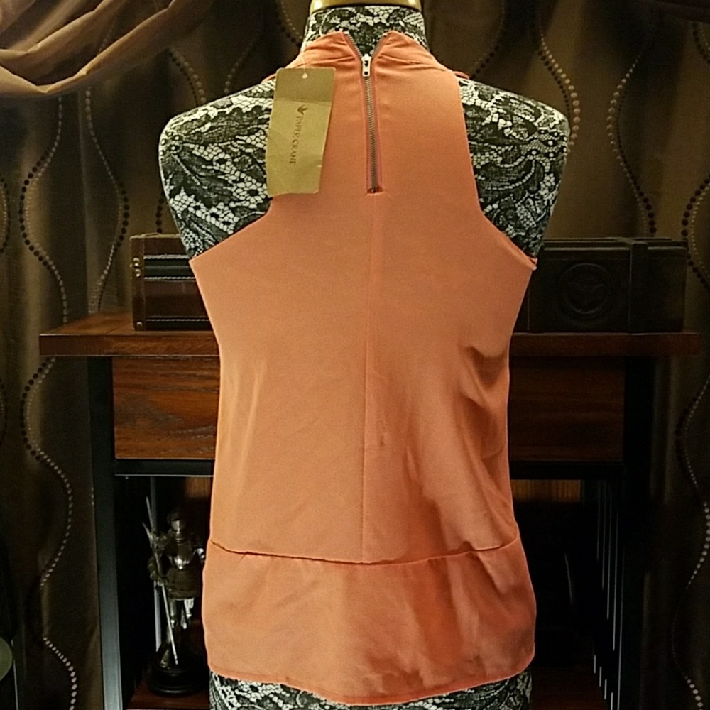 Paper Crane salmon colored top, size S - Picture 2 of 3